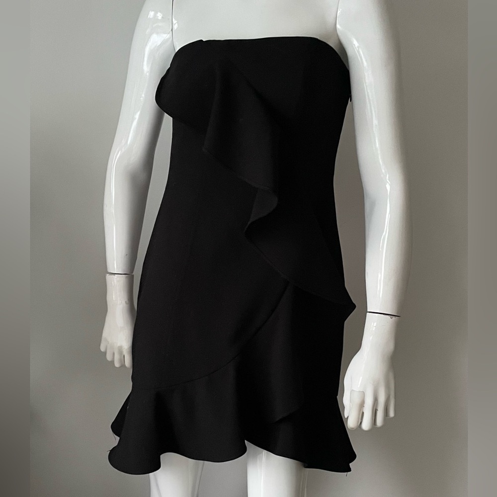 Likely Monetta Strapless Ruffle Mini Dress Black Size 8 Revolve Cocktail - Picture 3 of 7